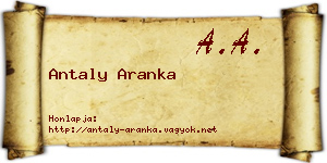 Antaly Aranka névjegykártya